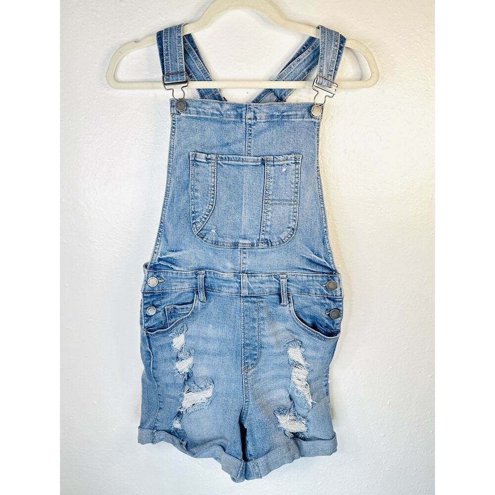 Black Label by C'est Toi Denim Overalls Shorts Medium Y2K Casual Streetwear
